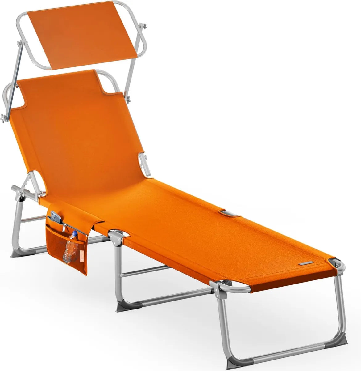 Sdraio Ibiza 190x59 cm, Alluminio, Tettuccio, Pieghevole, Portatile, Max 150kg