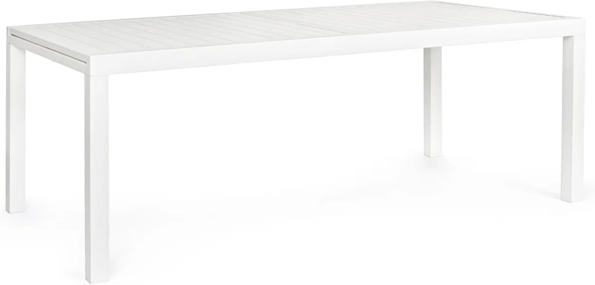 Tavolo Allungabile SALINA in Alluminio per Esterno, Design Moderno, Color Bianco, 200/300x100x75 cm
