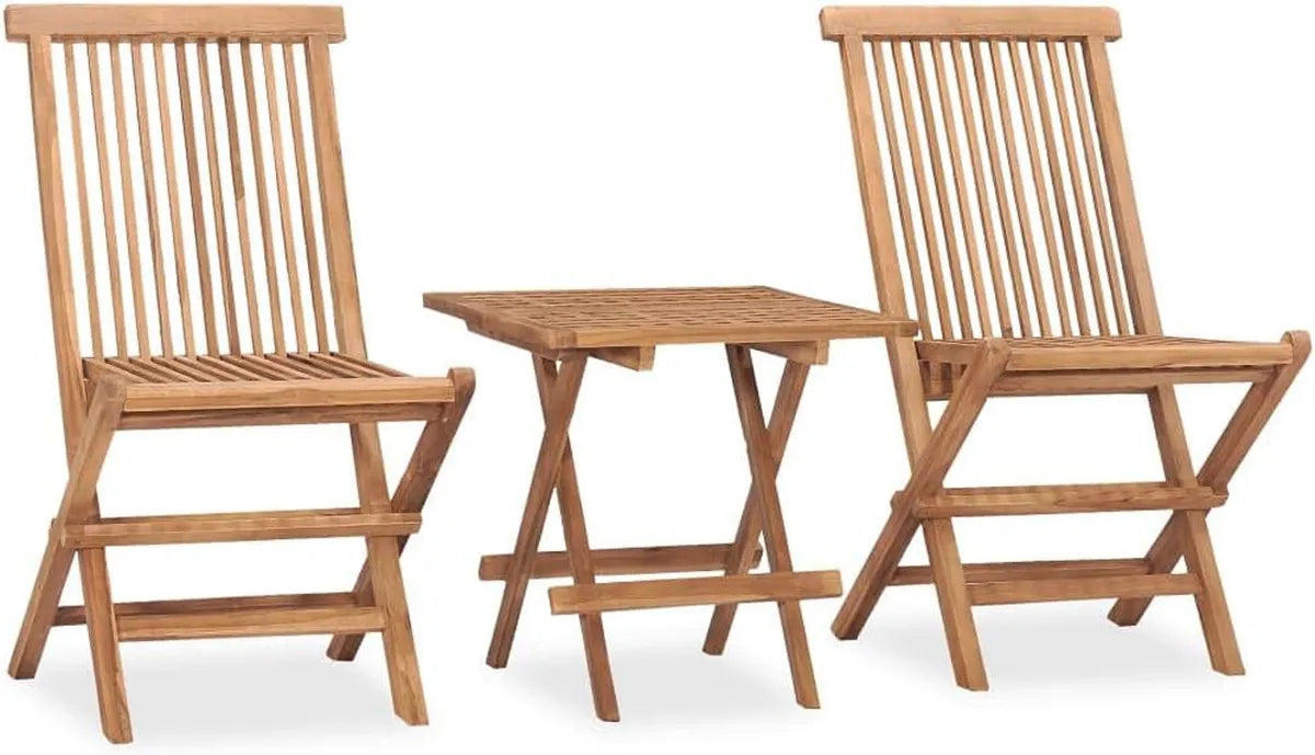 Set pranzo giardino pieghevole in teak, mobili per terrazze e balconi