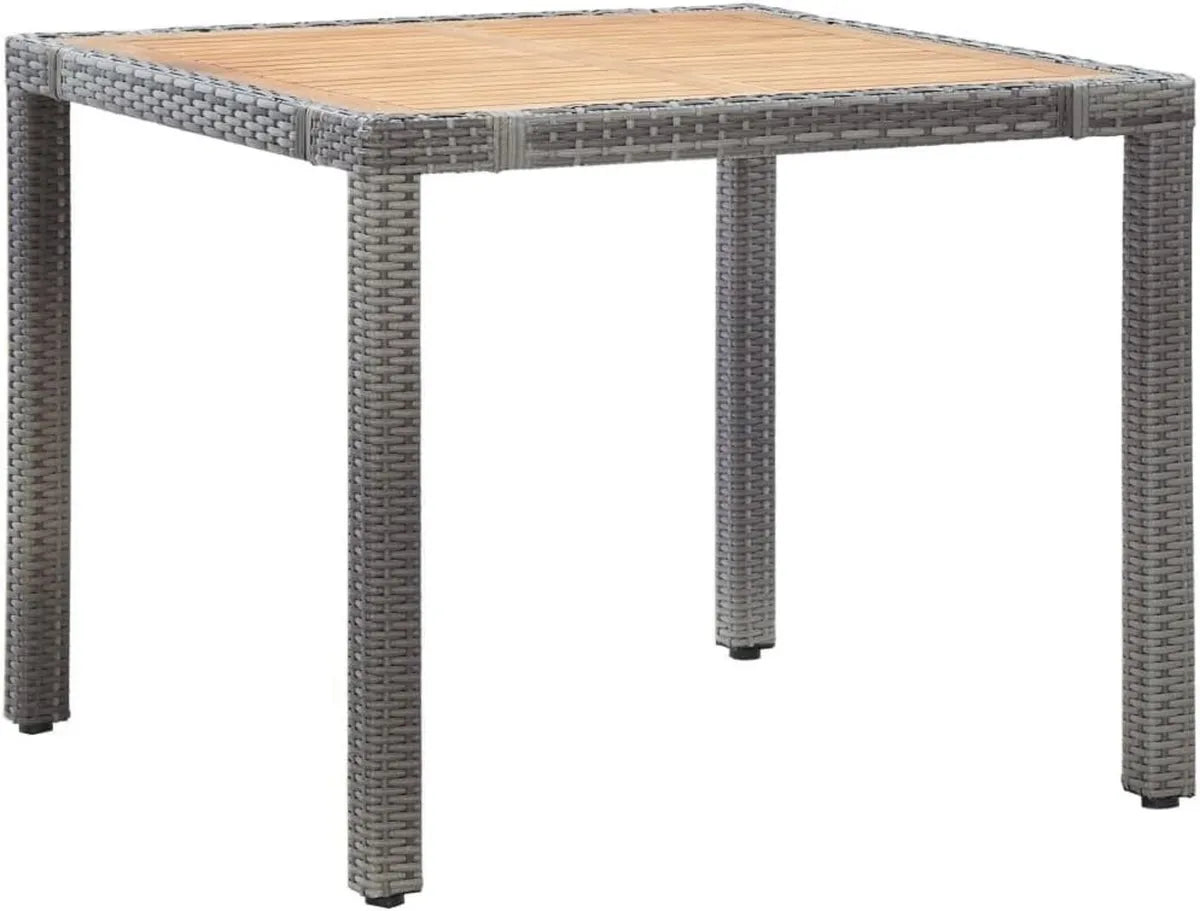 Set mobili giardino in polyrattan grigio con cuscini per esterni