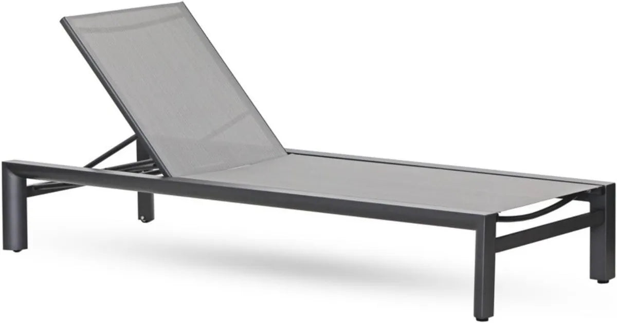 Lettino Prendisole in Alluminio e Textilene con Ruote per Giardino - Colore Grigio
