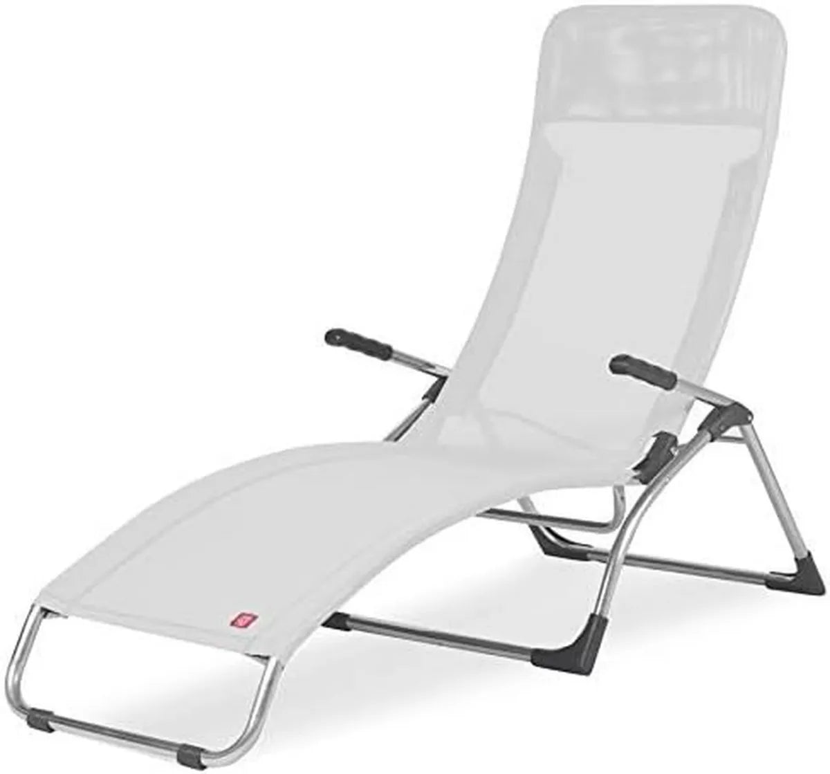Poltrona Relax da Giardino in Alluminio con Rivestimento Bianco
