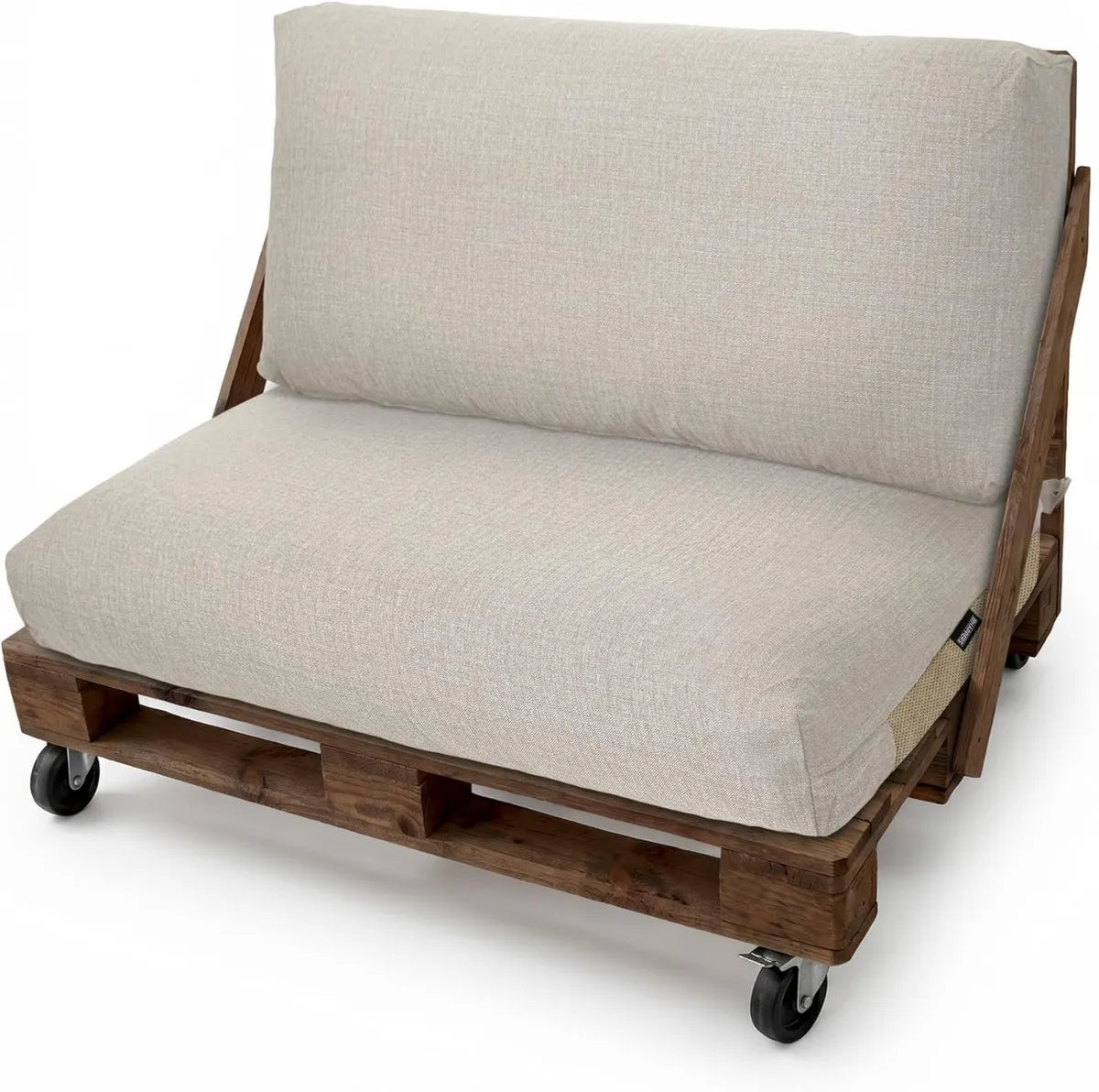Set Cuscini Esterni Lavabili per Divano Pallet 120x80cm Cotone Antimacchia