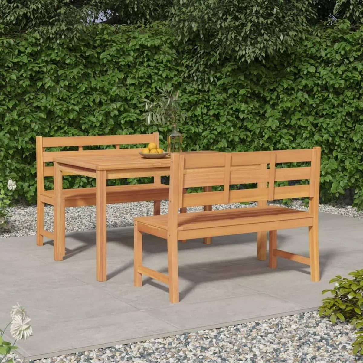 Set di arredi da esterno in teak, 3 pezzi