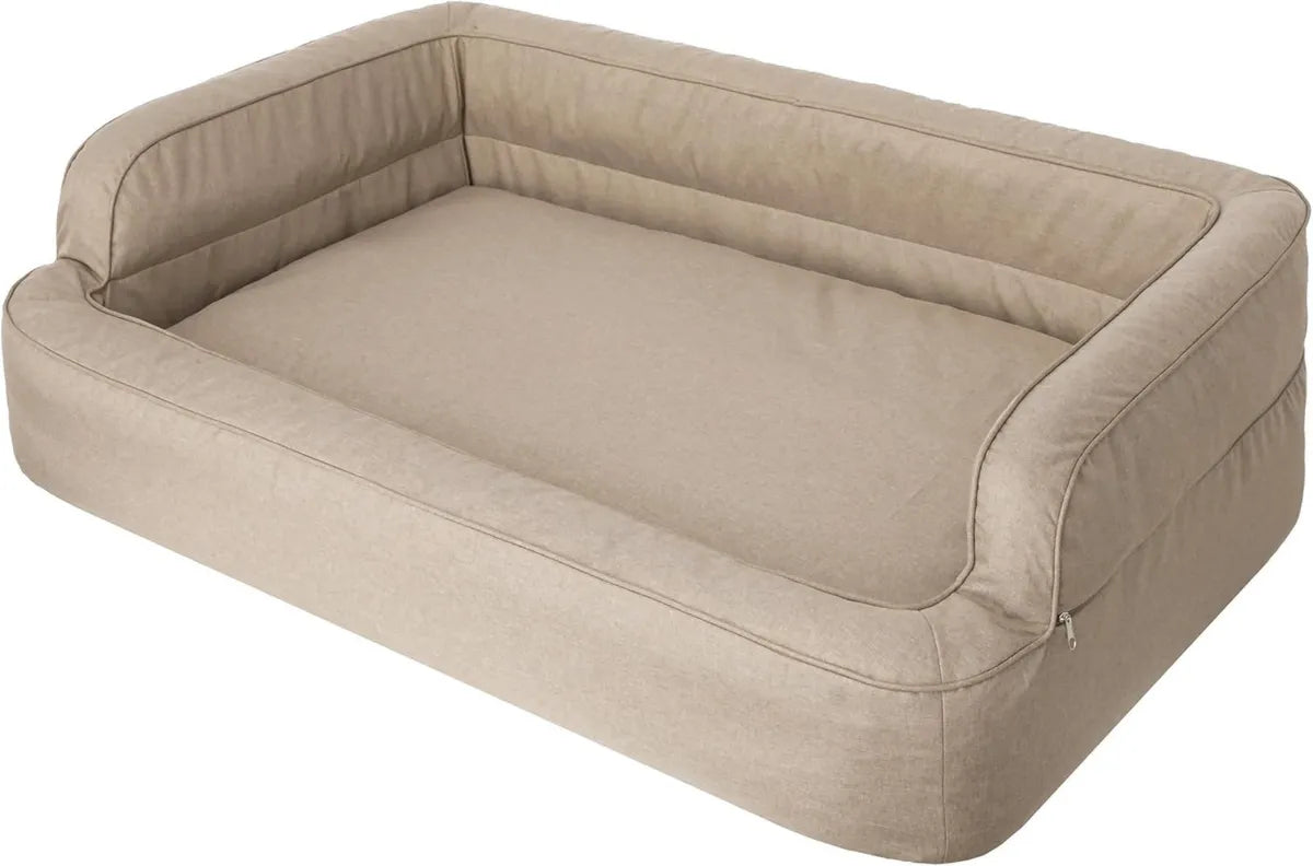 Divano per Animali Domestici XXL con Fodera Amovibile, Cuccia Accogliente per Cani e Gatti, Beige 117 x 79 cm