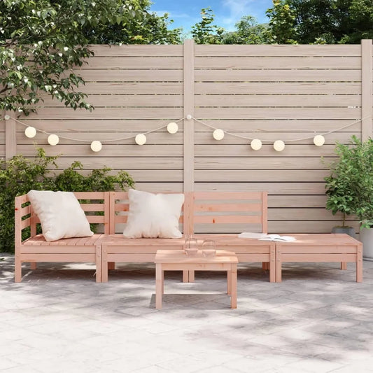 Set Divano Modulare da Giardino in Legno di Douglas per 4 Persone