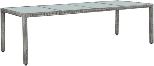 Set pranzo da giardino 7 pezzi in rattan sintetico con cuscini, grigio