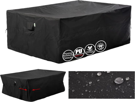 Copertura Impermeabile per Sedie da Giardino Impilabili, 274x208x84cm, Nera