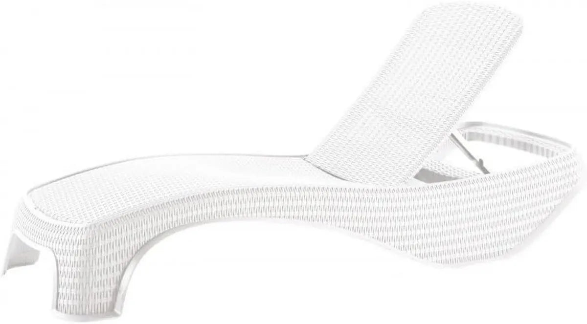 Lettino Prendisole Atlantic in Plastica Bianca 197x74x36 cm