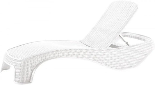 Lettino Prendisole Atlantic in Plastica Bianca 197x74x36 cm