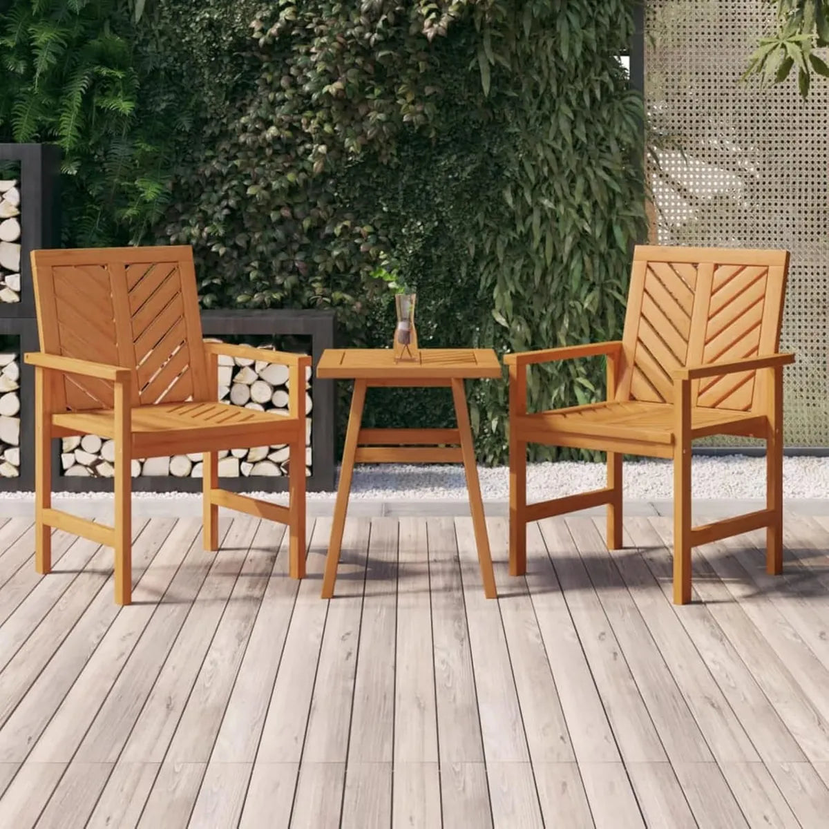 Set Salotto da Giardino in Acacia: Divano Letto, Lettini Prendisole e Mobilia per Esterni