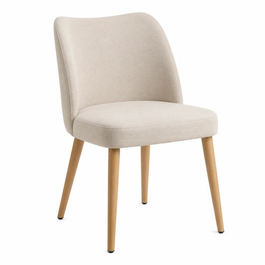 Sedia da Pranzo in Tessuto con Gambe in Legno