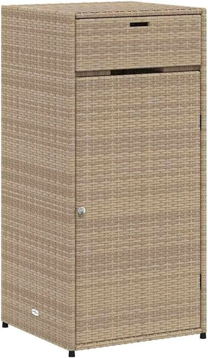 Armadietto da Giardino in Polyrattan Beige 55x55x111 cm