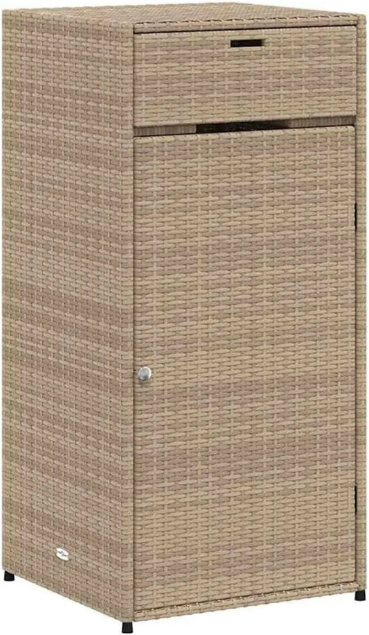 Armadietto da Giardino in Polyrattan Beige 55x55x111 cm