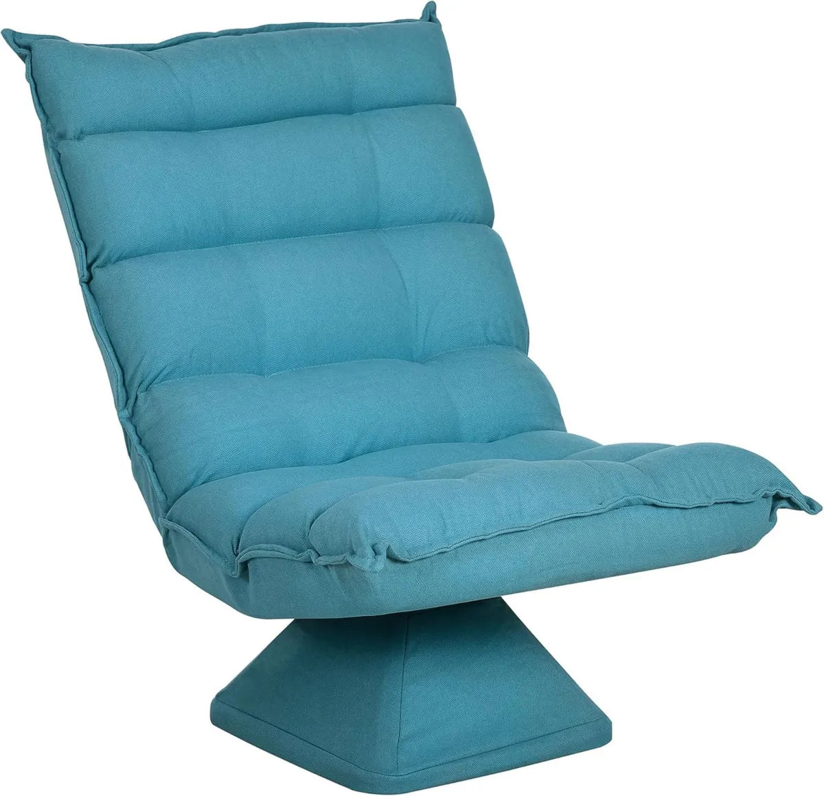Poltrona Relax Girevole 360° in Microfibra Vellutata, Regolabile e Imbottita, Blu