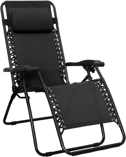 Sedia a Gravità Zero Amazon Basics, Colore Nero