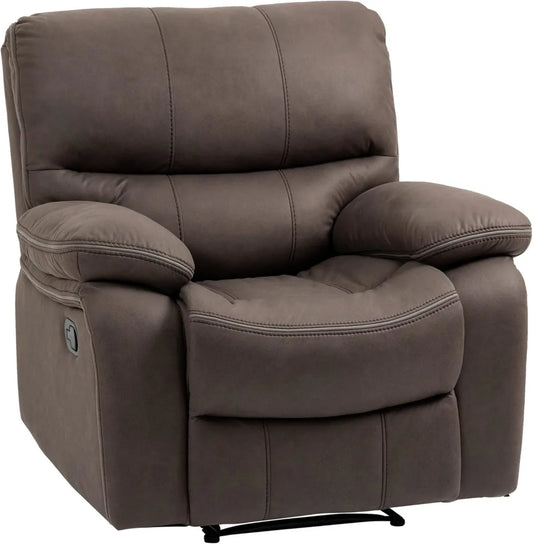 Poltrona Relax Reclinabile 135° con Poggiapiedi in Microfibra Marrone