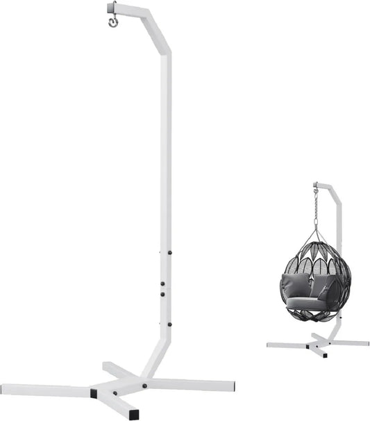Sedia pensile QLS con telaio in acciaio, gancio incluso, 203 cm, portata fino a 100 kg, bianco