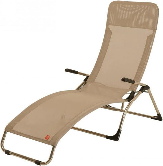 Poltrona Relax da Giardino in Alluminio e Texfil Tortora