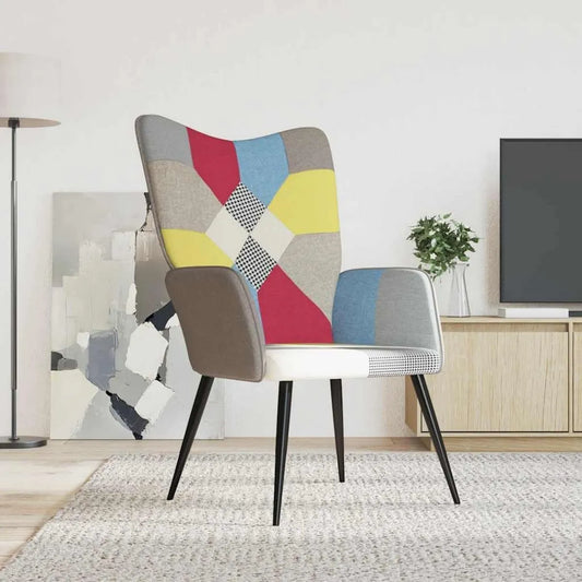 Poltrona Relax Patchwork Multicolore in Tessuto Moderno