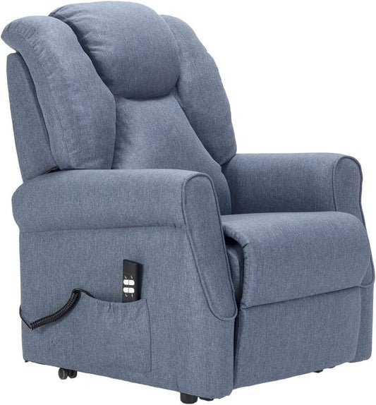 Poltrona Relax Zero Gravity Alzapersona 2 Motori Reclinabili in Tessuto Antimacchia Blu