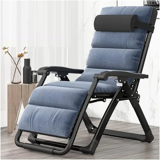 Poltrona Reclinabile Zero Gravity per Esterni con Cuscino, Struttura in Acciaio e Rattan per Campeggio e Piscina