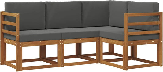 Set Divano da Esterno in Rattan con Cuscini, 4 Pezzi, Elegante e Resistente per Giardino o Terrazza