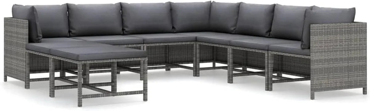 Set Salotto da Giardino in Rattan per Balcone e Terrazza