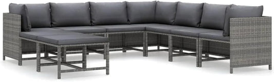 Set Salotto da Giardino in Rattan per Balcone e Terrazza
