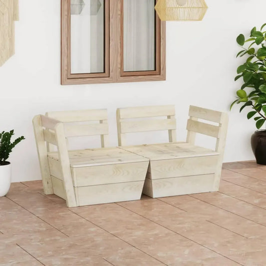 Divano da Giardino in Legno di Abete a 2 Posti Homgoday