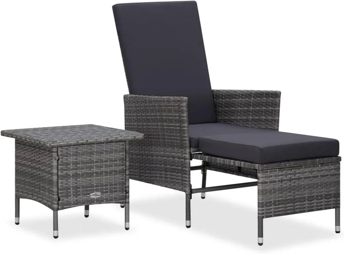 Set di 2 Divani da Giardino con Cuscini in Rattan Sintetico, Grigio