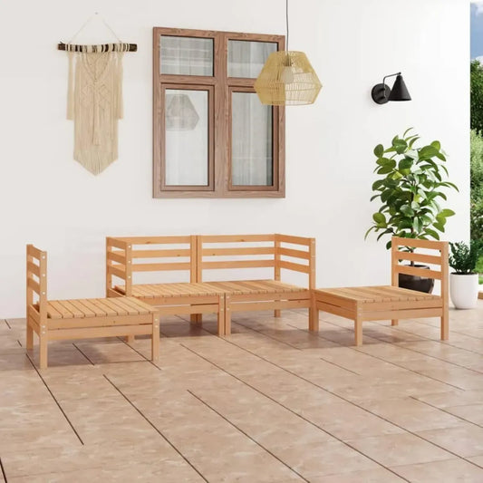 Set Arredamento da Giardino in Legno di Pino 4 pezzi