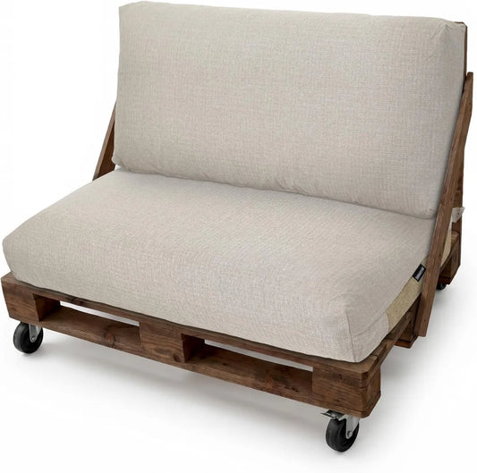 Set Cuscini Esterni Lavabili per Divano Pallet 120x80cm Cotone Antimacchia
