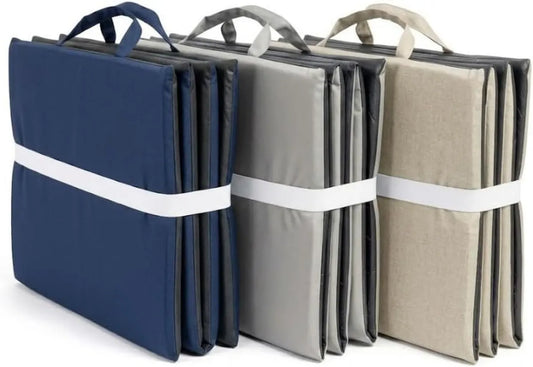 Set Materassini Pieghevoli con Cuscino Imbottito per Lettini da Spiaggia 58x190 cm - Colore Beige