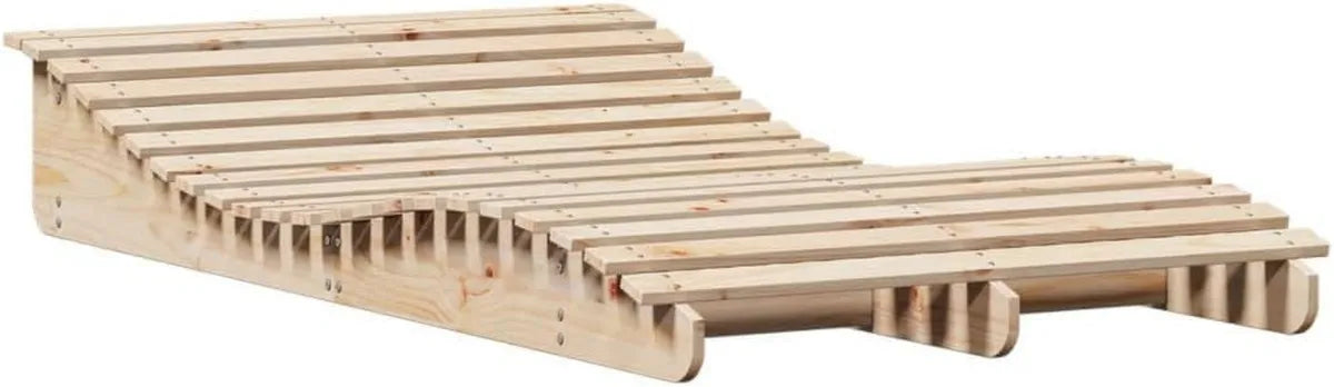 Lettino da Sole in Legno di Pino Massello 205x110x31,5 cm