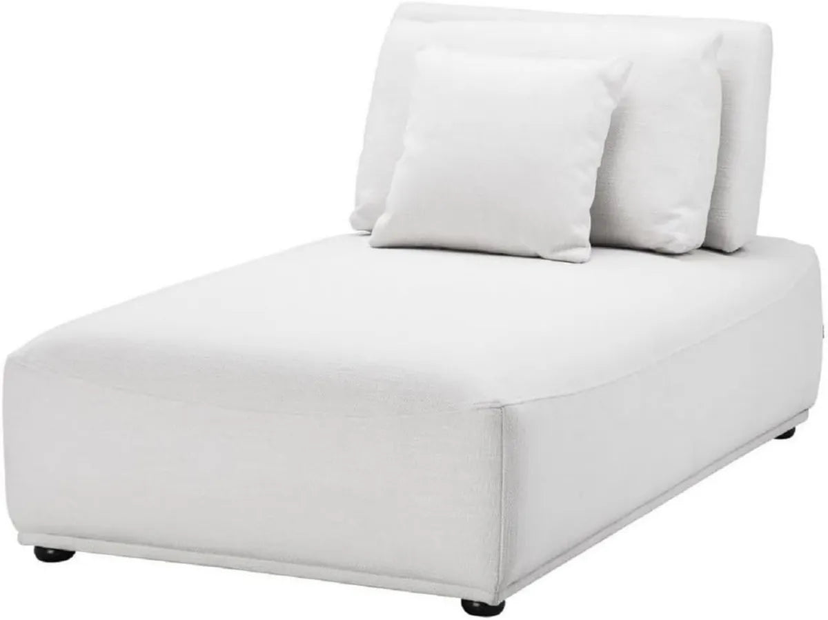 Divano Chaise Longue di Design in Pelle Bianco e Nero con Cuscini