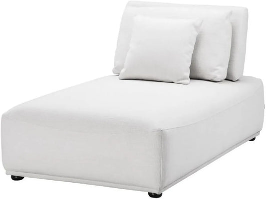 Divano Chaise Longue di Design in Pelle Bianco e Nero con Cuscini