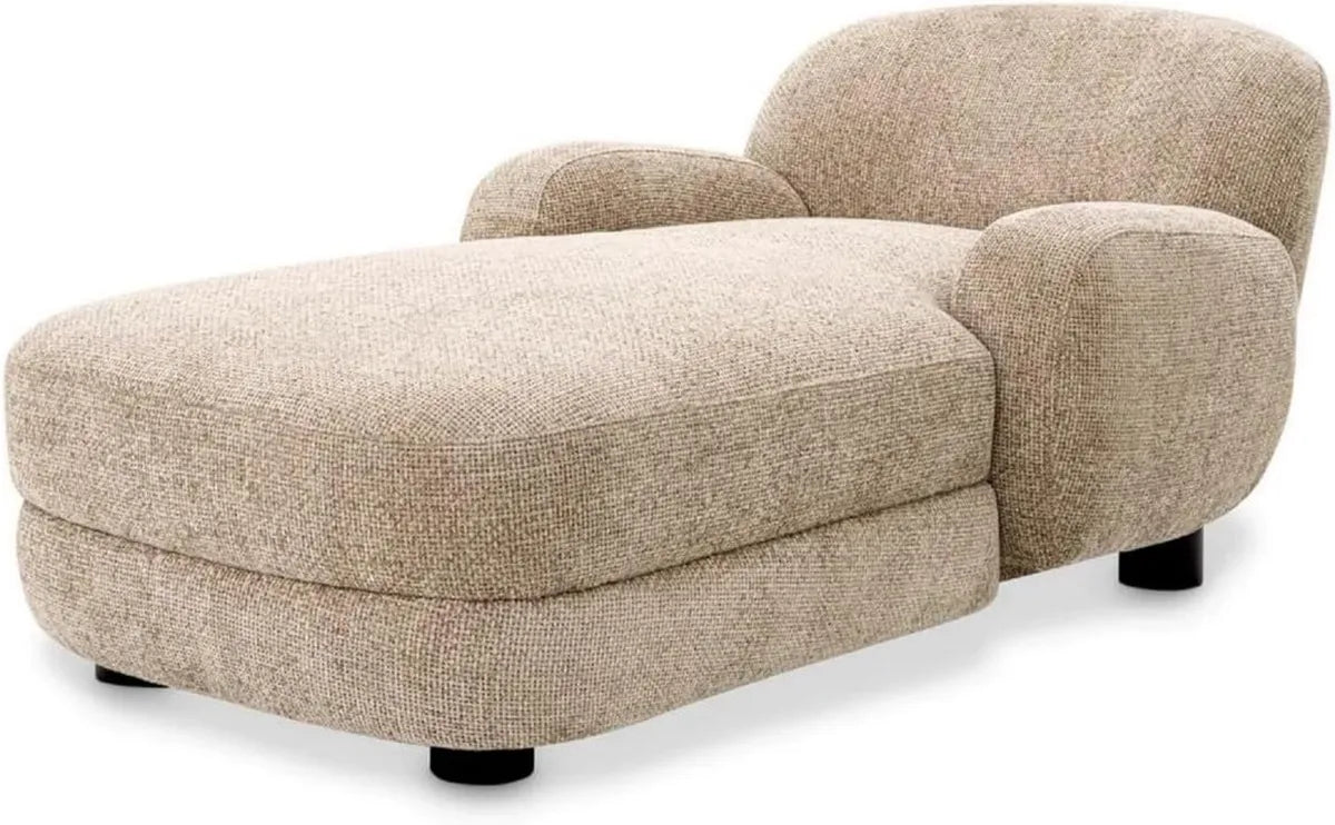 Elegante Chaise Longue Sabbia e Nero - Mobili di Lusso per Soggiorno