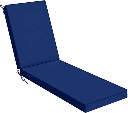 Cuscino deluxe in schiuma per chaise longue pieghevole da giardino, 203x66x8 cm, blu scuro