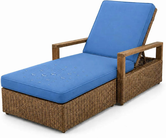 Cuscino impermeabile da esterno Sun Lo, celeste, 220x66x8 cm