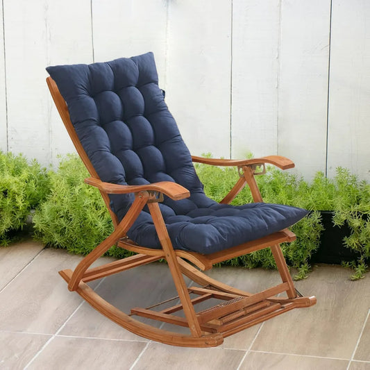 Cuscino imbottito per sedia a dondolo, schienale alto, ideale per giardino e patio, interno ed esterno, colore ciano, 40x108x13 cm