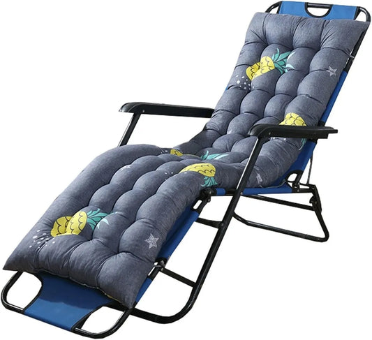 Cuscino imbottito per chaise longue da esterno, ideale per sedie a dondolo e divani, 119x48 cm, bianco