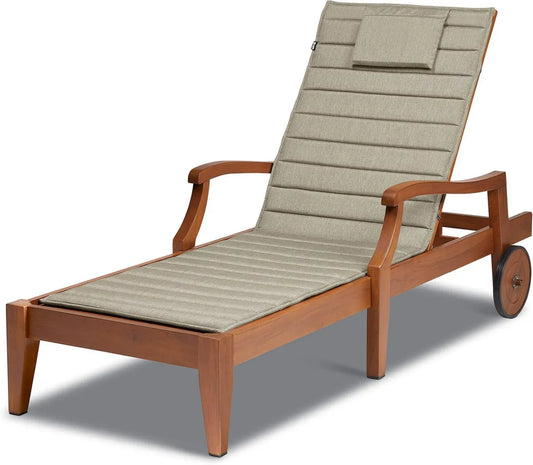 Cuscino Impermeabile per Chaise Longue, 183x53 cm, Grigio Melange