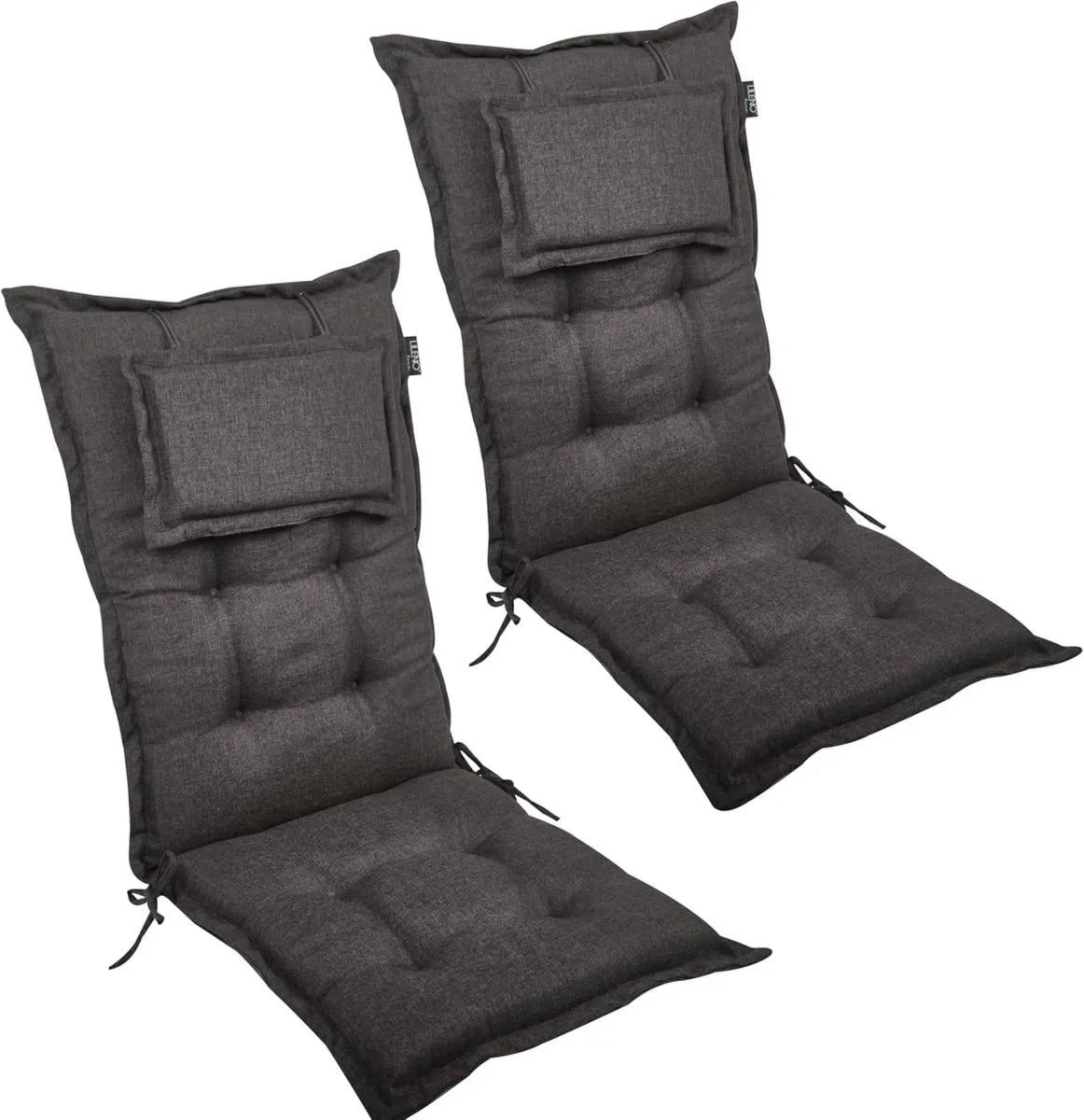 Cuscini LILENO HOME per Sedia da Giardino con Schienale Alto, Set di 2, Grigio Antracite
