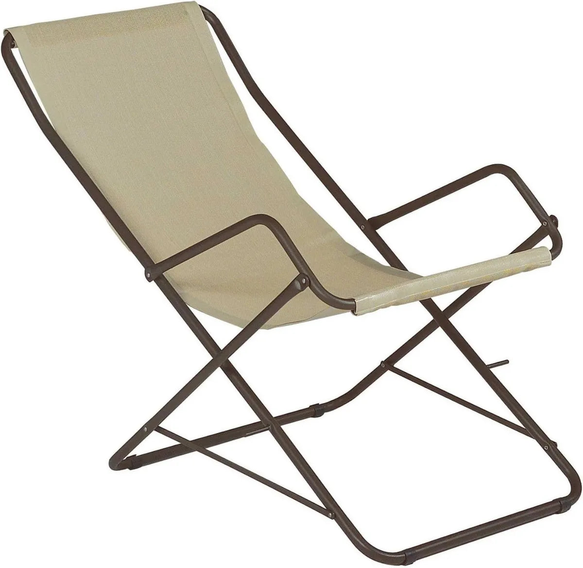 Sedia a Sdraio Pieghevole EMU Bahama, Marrone d'India e Beige