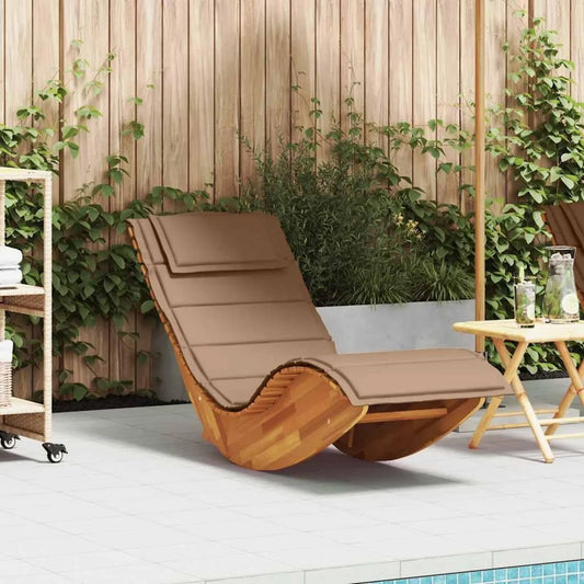 Sdraio Ergonomica in Acacia con Cuscino, Resistente alle Intemperie