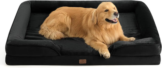 Cuccia per Cani XXL in Memory Foam, 132x104x20cm, Nero, Lavabile