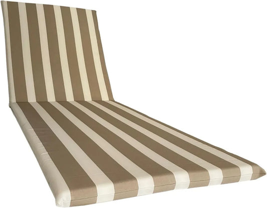Cuscino Impermeabile da Lettino 190x60 cm in Poliestere - Sfoderabile, Made in Italy (Bianco e Beige)