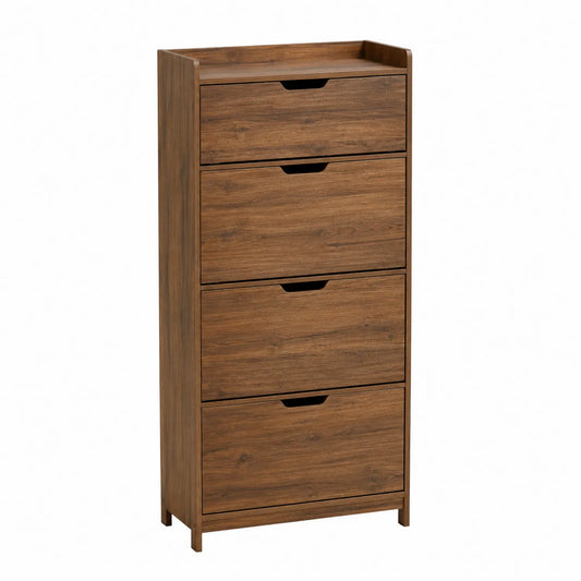 Cassettiera alta in legno con 4 cassetti