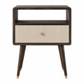 Comodino legno massello con cassetto e spazio aperto 60x40x35 cm